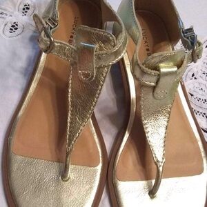 Lucky Brand Gold Women's Sandals, Size 7 Leather